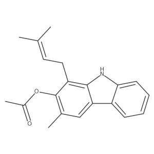 9H-Carbazol-2-ol, 3-methyl-1-(3-methyl-2-buten-1-yl)-, 2-acetate结构式