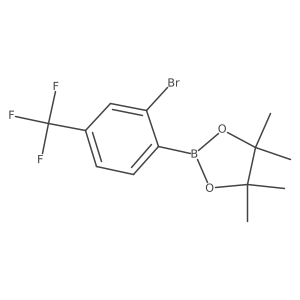 2-(2-Bromo-4-(trifluoromethyl)phenyl)-4,4,5,5-tetramethyl-1,3,2-dioxaborolane Structure