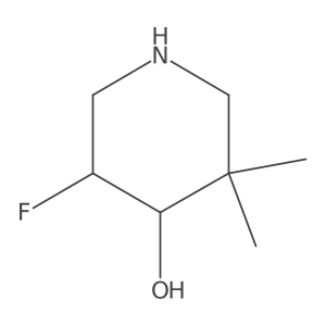Rel-(4S,5S)-5-fluoro-3,3-dimethylpiperidin-4-ol Structure