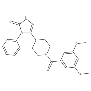 5-[1-(3,5-dimethoxybenzoyl)piperidin-4-yl]-4-phenyl-2,4-dihydro-3H-1,2,4-triazol-3-one Structure