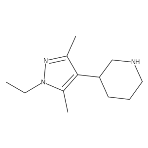 3-(1-ethyl-3,5-dimethyl-1H-pyrazol-4-yl)piperidine结构式