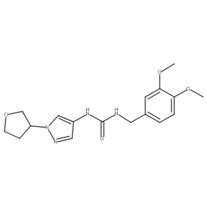 1-(3,4-dimethoxybenzyl)-3-(1-(tetrahydrofuran-3-yl)-1H-pyrazol-4-yl)urea结构式