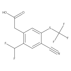 4-Cyano-2-difluoromethyl-5-(trifluoromethylthio)phenylacetic acid结构式