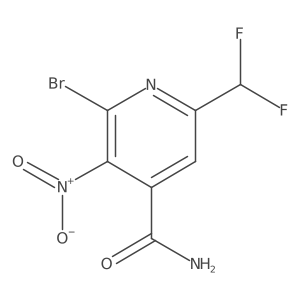 2-Bromo-6-(difluoromethyl)-3-nitroisonicotinamide Structure