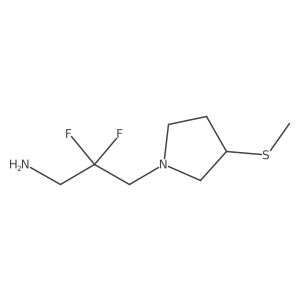 2,2-Difluoro-3-[3-(methylsulfanyl)pyrrolidin-1-yl]propan-1-amine Structure