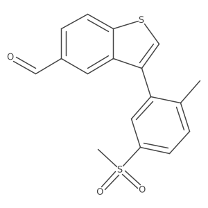 3-(2-Methyl-5-(methylsulfonyl)phenyl)benzo[b]thiophene-5-carbaldehyde结构式