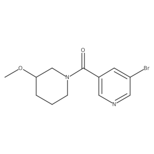 3-Bromo-5-(3-methoxypiperidine-1-carbonyl)pyridine结构式