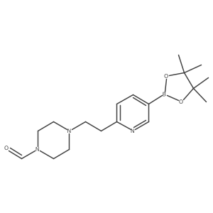 4-[2-[5-(4,4,5,5-Tetramethyl-1,3,2-dioxaborolan-2-yl)-2-pyridinyl]ethyl]-1-piperazinecarboxaldehyde Structure