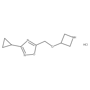 5-[(Azetidin-3-yloxy)methyl]-3-cyclopropyl-1,2,4-oxadiazole hydrochloride结构式