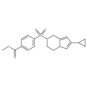 methyl 4-((2-cyclopropyl-6,7-dihydropyrazolo[1,5-a]pyrazin-5(4H)-yl)sulfonyl)benzoate Structure