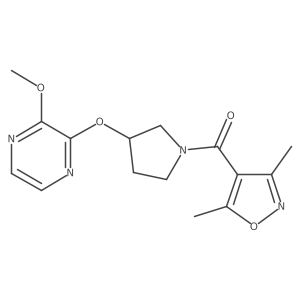 (3,5-Dimethylisoxazol-4-yl)(3-((3-methoxypyrazin-2-yl)oxy)pyrrolidin-1-yl)methanone Structure