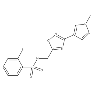 2-bromo-N-((3-(1-methyl-1H-pyrazol-4-yl)-1,2,4-oxadiazol-5-yl)methyl)benzenesulfonamide Structure