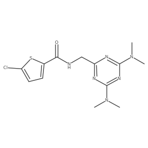 N-((4,6-bis(dimethylamino)-1,3,5-triazin-2-yl)methyl)-5-chlorothiophene-2-carboxamide结构式
