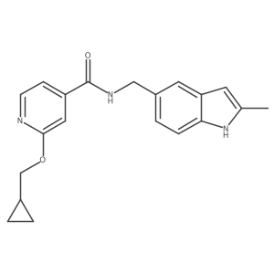 2-(cyclopropylmethoxy)-N-((2-methyl-1H-indol-5-yl)methyl)isonicotinamide结构式