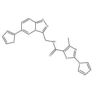 4-methyl-2-(1H-pyrrol-1-yl)-N-((6-(thiophen-2-yl)-[1,2,4]triazolo[4,3-b]pyridazin-3-yl)methyl)thiazole-5-carboxamide结构式