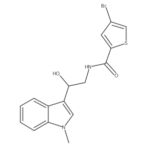 4-bromo-N-(2-hydroxy-2-(1-methyl-1H-indol-3-yl)ethyl)thiophene-2-carboxamide结构式