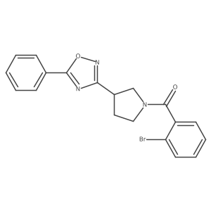 (2-Bromophenyl)(3-(5-phenyl-1,2,4-oxadiazol-3-yl)pyrrolidin-1-yl)methanone Structure