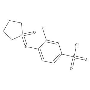 3-Fluoro-4-[(1-oxothiolan-1-ylidene)amino]benzenesulfonyl chloride结构式