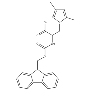 3-(3,5-dimethyl-1H-pyrazol-1-yl)-2-({[(9H-fluoren-9-yl)methoxy]carbonyl}amino)propanoic acid结构式