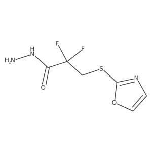 2,2-Difluoro-3-(1,3-oxazol-2-ylsulfanyl)propanehydrazide结构式