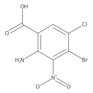 2-Amino-4-bromo-5-chloro-3-nitrobenzoic acid结构式