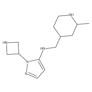 1-(azetidin-3-yl)-N-[(2-methylpiperidin-4-yl)methyl]-1H-pyrazol-5-amine结构式