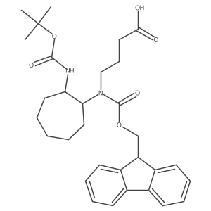 4-[(2-{[(tert-butoxy)carbonyl]amino}cycloheptyl)({[(9H-fluoren-9-yl)methoxy]carbonyl})amino]butanoic acid Structure