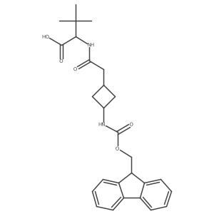 (2R)-2-{2-[3-({[(9H-fluoren-9-yl)methoxy]carbonyl}amino)cyclobutyl]acetamido}-3,3-dimethylbutanoic acid结构式