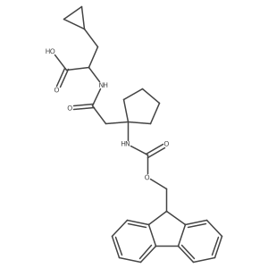 3-cyclopropyl-2-{2-[1-({[(9H-fluoren-9-yl)methoxy]carbonyl}amino)cyclopentyl]acetamido}propanoic acid Structure