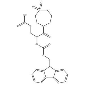 5-(1,1-dioxo-1lambda6,4-thiazepan-4-yl)-4-({[(9H-fluoren-9-yl)methoxy]carbonyl}amino)-5-oxopentanoic acid Structure