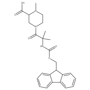 4-[2-({[(9H-fluoren-9-yl)methoxy]carbonyl}amino)-2-methylpropanoyl]-1-methylpiperazine-2-carboxylic acid Structure