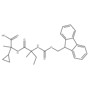 2-cyclopropyl-2-[2-({[(9H-fluoren-9-yl)methoxy]carbonyl}amino)-2-methylbutanamido]propanoic acid Structure