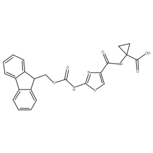 1-[2-({[(9H-fluoren-9-yl)methoxy]carbonyl}amino)-1,3-thiazole-4-amido]cyclopropane-1-carboxylic acid Structure