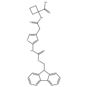 1-{2-[2-({[(9H-fluoren-9-yl)methoxy]carbonyl}amino)-1,3-thiazol-4-yl]acetamido}cyclobutane-1-carboxylic acid Structure