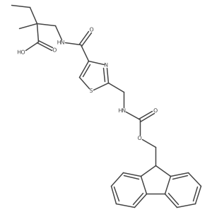 2-[({2-[({[(9H-fluoren-9-yl)methoxy]carbonyl}amino)methyl]-1,3-thiazol-4-yl}formamido)methyl]-2-methylbutanoic acid结构式