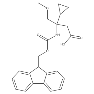 3-cyclopropyl-3-({[(9H-fluoren-9-yl)methoxy]carbonyl}amino)-4-methoxybutanoic acid结构式