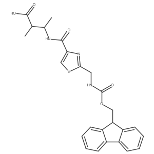 3-({2-[({[(9H-fluoren-9-yl)methoxy]carbonyl}amino)methyl]-1,3-thiazol-4-yl}formamido)-2-methylbutanoic acid结构式