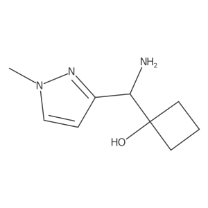 1-[amino(1-methyl-1H-pyrazol-3-yl)methyl]cyclobutan-1-ol Structure