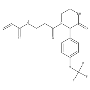N-(3-oxo-3-{3-oxo-2-[4-(trifluoromethoxy)phenyl]piperazin-1-yl}propyl)prop-2-enamide结构式