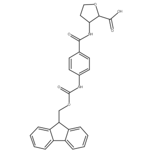 rac-(2R,3S)-3-[4-({[(9H-fluoren-9-yl)methoxy]carbonyl}amino)benzamido]oxolane-2-carboxylic acid结构式