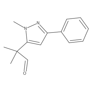 2-methyl-2-(1-methyl-3-phenyl-1H-pyrazol-5-yl)propanal结构式