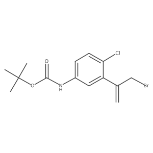 tert-butyl N-[3-(3-bromoprop-1-en-2-yl)-4-chlorophenyl]carbamate结构式