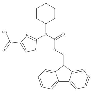 2-[cyclohexyl({[(9H-fluoren-9-yl)methoxy]carbonyl})amino]-1,3-thiazole-4-carboxylic acid结构式