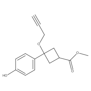 Methyl 3-(4-hydroxyphenyl)-3-prop-2-ynoxycyclobutane-1-carboxylate Structure