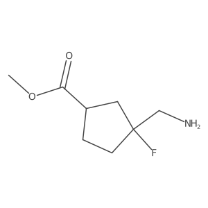 rac-methyl (1R,3R)-3-(aminomethyl)-3-fluorocyclopentane-1-carboxylate Structure