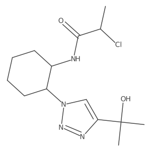 2-Chloro-N-[(1S,2R)-2-[4-(2-hydroxypropan-2-yl)triazol-1-yl]cyclohexyl]propanamide结构式