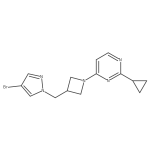 4-{3-[(4-bromo-1H-pyrazol-1-yl)methyl]azetidin-1-yl}-2-cyclopropylpyrimidine结构式