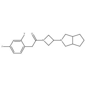 2-(2,4-Difluorophenyl)-1-(3-{octahydrocyclopenta[c]pyrrol-2-yl}azetidin-1-yl)ethan-1-one结构式