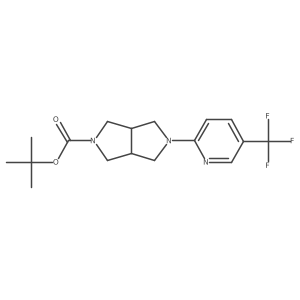 Tert-butyl 5-[5-(trifluoromethyl)pyridin-2-yl]-octahydropyrrolo[3,4-c]pyrrole-2-carboxylate结构式