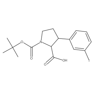 1-[(Tert-butoxy)carbonyl]-3-(3-iodophenyl)pyrrolidine-2-carboxylic acid Structure